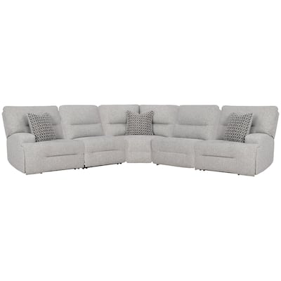 Signature Design by Ashley Acklen Place Gray 5-Piece Power Reclining Sectional - 124"W x 124"D x 42"H