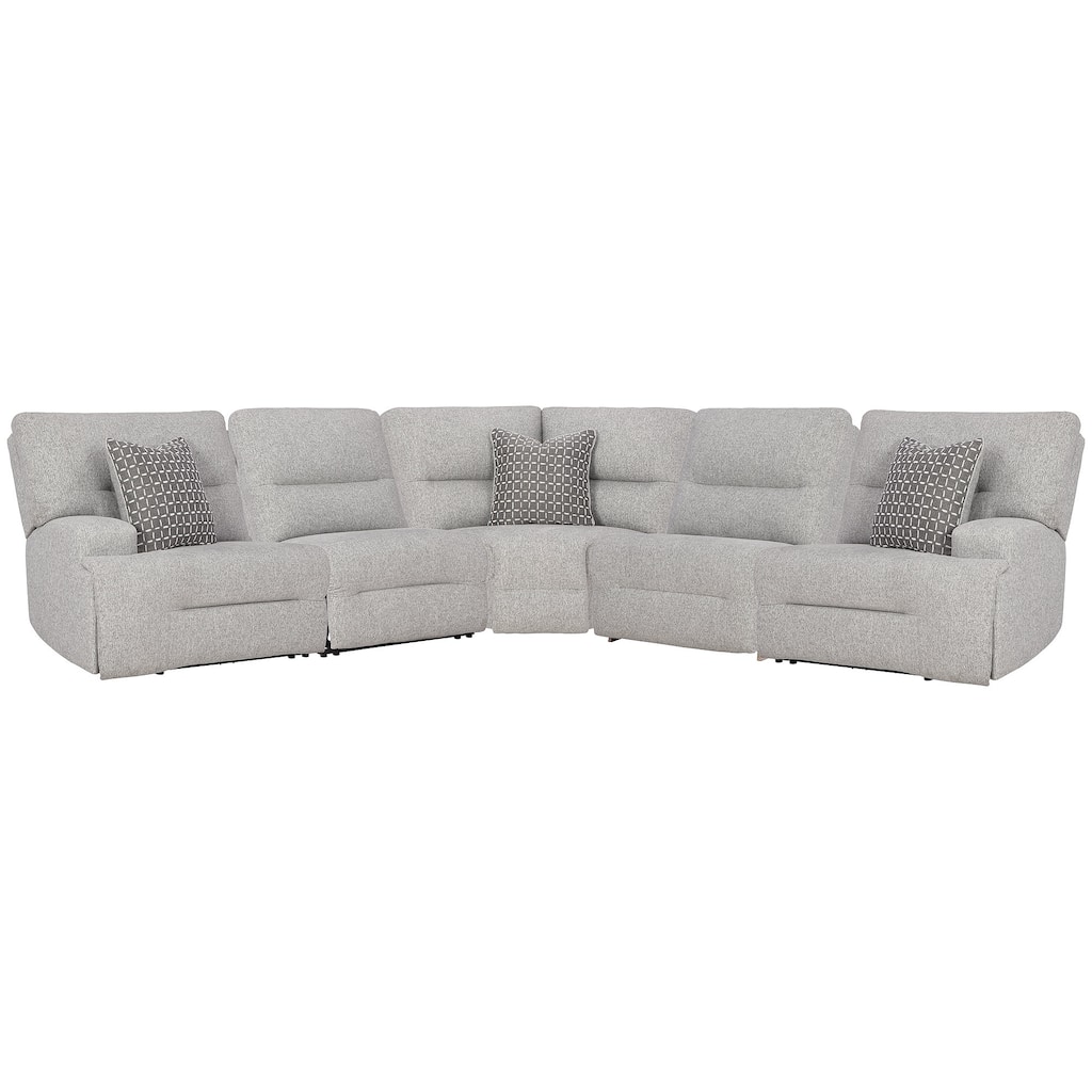 Signature Design by Ashley Acklen Place Gray 5-Piece Power Reclining Sectional - 124"W x 124"D x 42"H