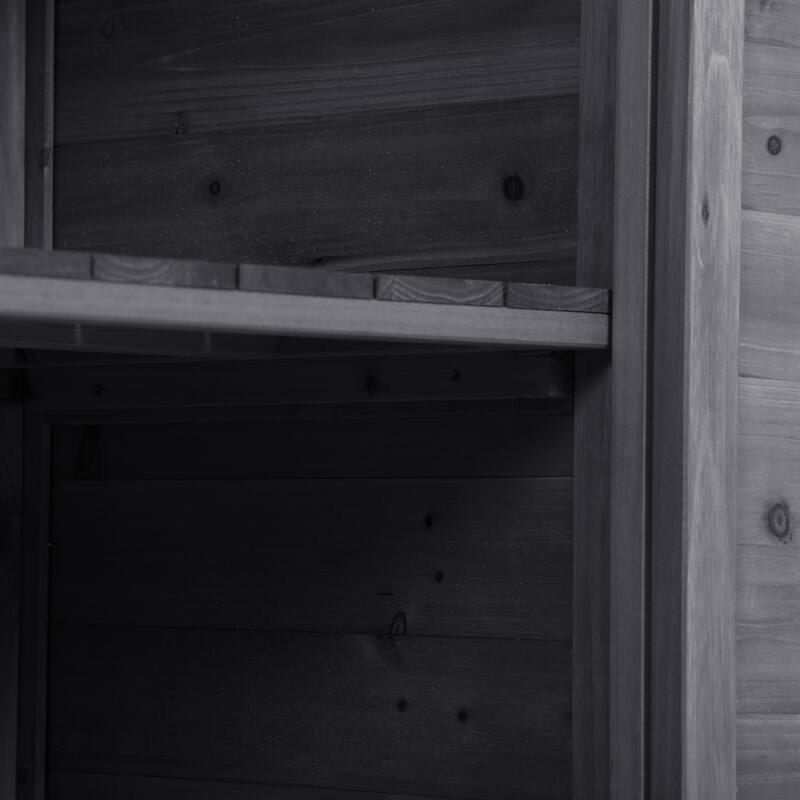 39" Potting Bench Table, Rustic Wood Workstation Storage Cabinet Garden Shed with 2-Tier Shelves and Side Hook
