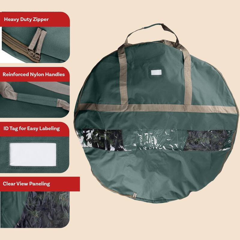 Elf Stor Ultimate Green Holiday Christmas Wreath Storage Bag For 48" Wreaths