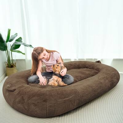 Giant Faux Fur Bean Bag Bed or Dog Bed for Humans and Pets