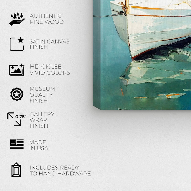 Wynwood Studio Canvas Nautical and Coastal Stinson Boat Blue and Teal Nautical & Coastal Wall Art Canvas Print