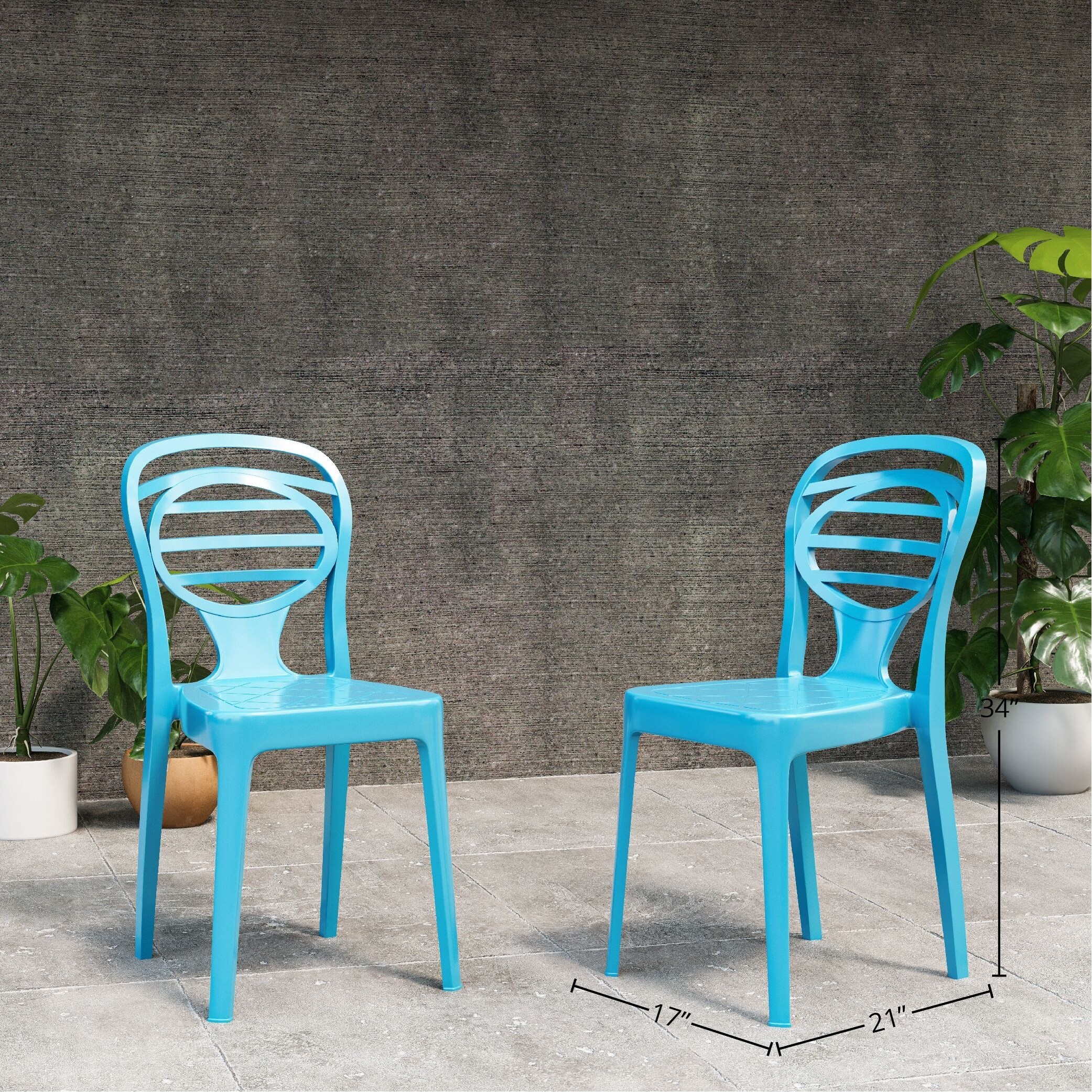Teal Resin Patio Chairs Kova Resin Outdoor Patio Chair Overstock