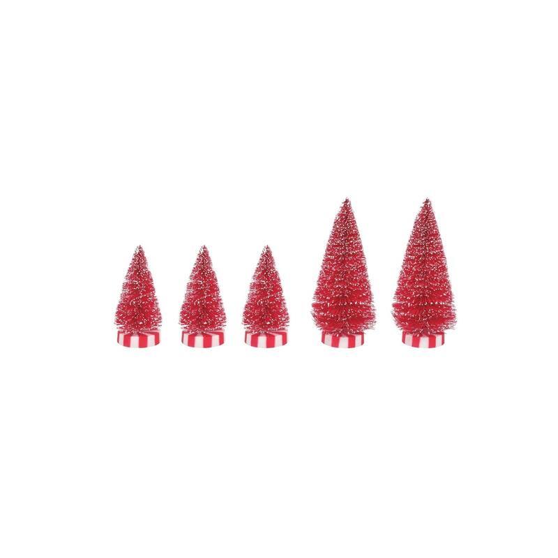 Dept 56 Set of 5 Candy Base Sisal Christmas Trees