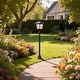 preview thumbnail 1 of 6, 1 Pack 40" Solar Garden Lamp Post Light with Removable Cute Rabbit Design Panel, Waterproof LED Pathway Light - 40 Black