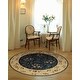preview thumbnail 10 of 27, Nourison Somerset Abrash Bordered Floral Area Rug 5'6" Round - Navy - Runner/Round