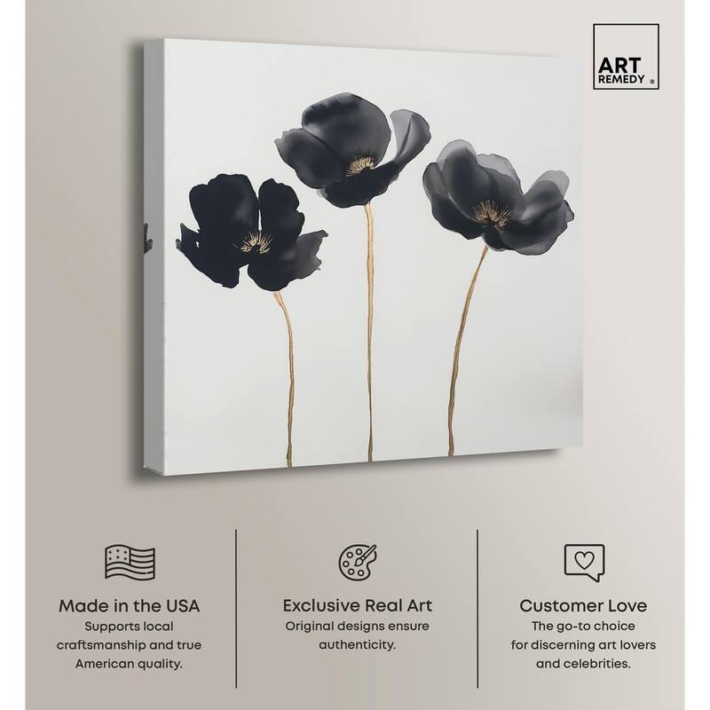 Nocturnal Flowers II Canvas by Art Remedy, Gallery Wrapped