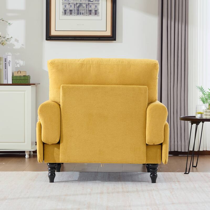 Modern Minimalist Chenille Fabric Chaise Lounge Recliner Single Sofa Living Room Bedroom