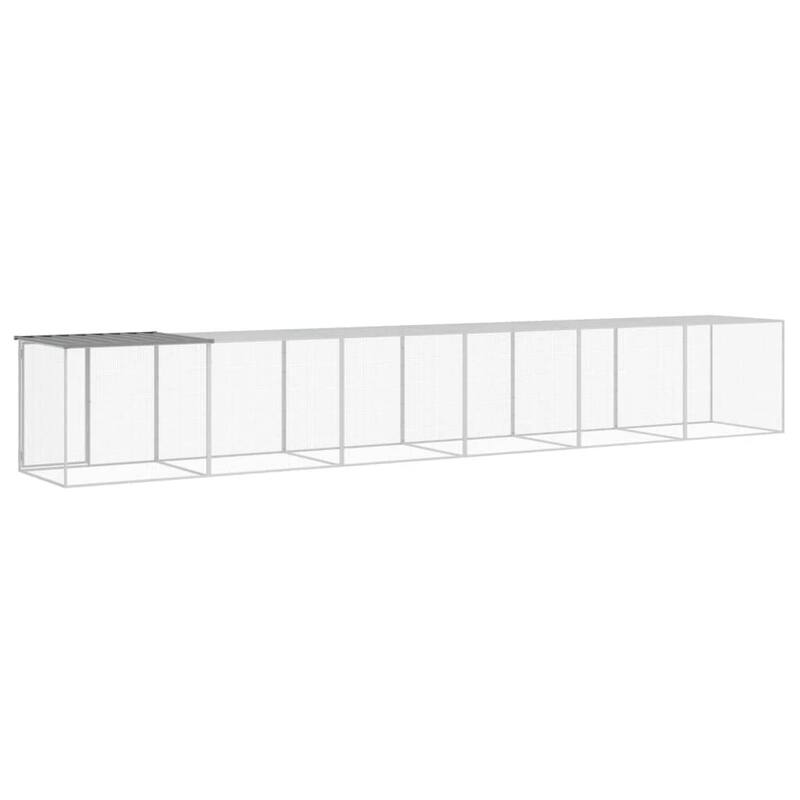 vidaXL Chicken Cage with Roof Light Gray/Anthracite multisize Galvanized Steel