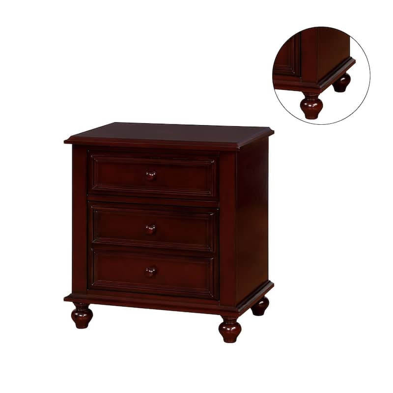 Wooden Nightstand With 2 Drawers