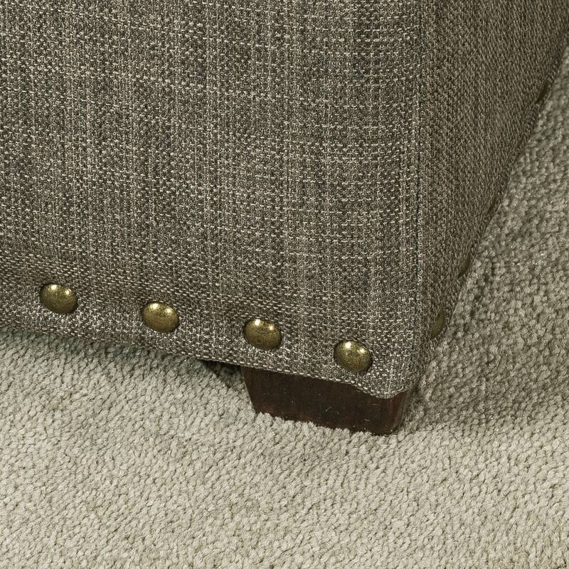 Adeco Fabric Square Ottoman with Tray