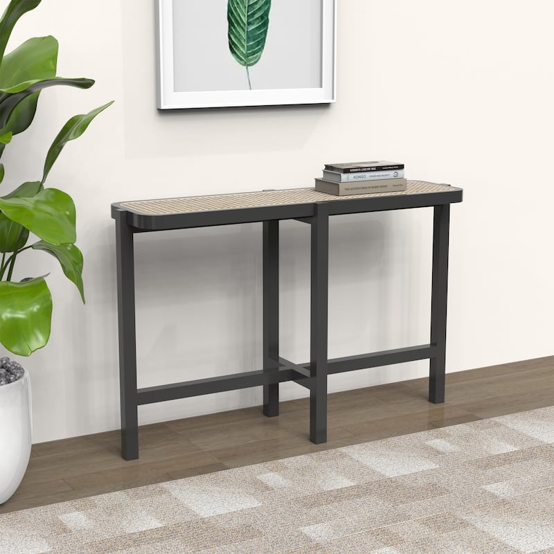 Marsie Wood and Rattan 48-inch Console Table