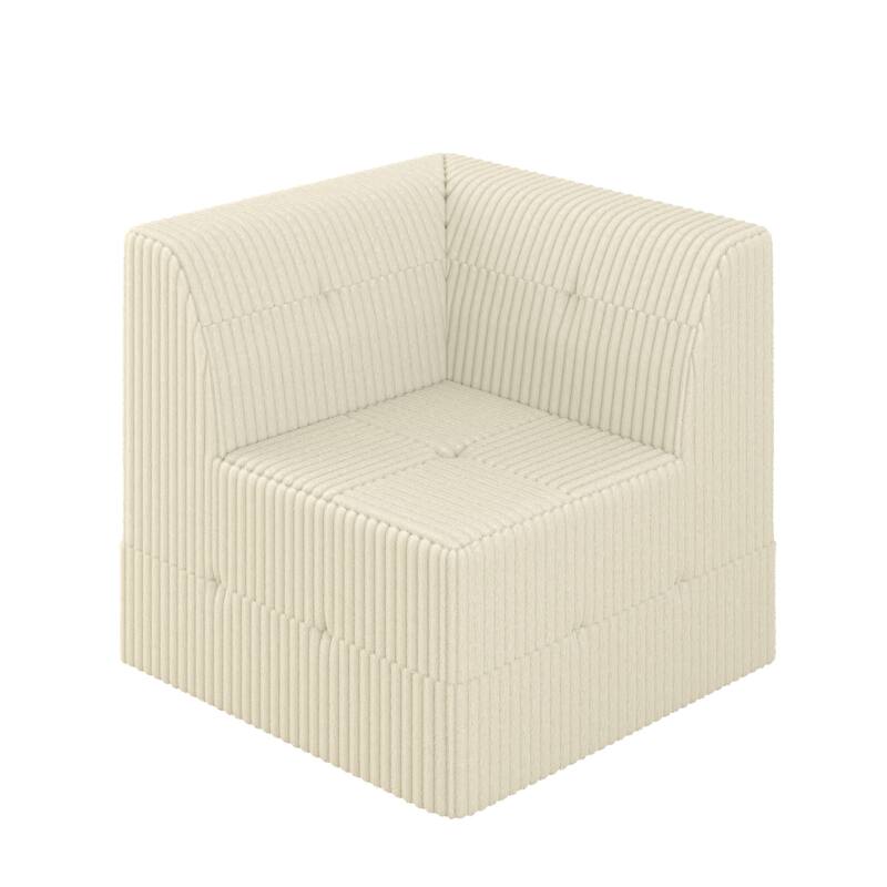 130.32" L-Shaped Corduroy Modular Sectional Sofa with DIY Configuration, and Convertible Sleeper (4/6/7/9-Seater Options)
