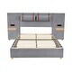 preview thumbnail 16 of 20, Storage Full Size Platform Bed with 2 Outlets, 2 Bedside Pillows and Shelves