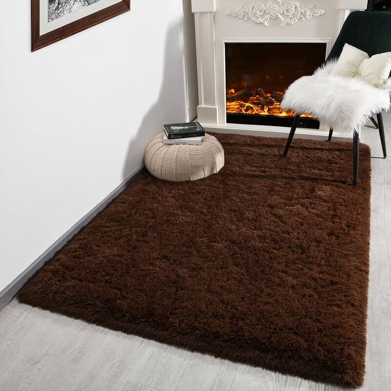 Living Room Bedroom Super Soft Pile Area Rug, Modern Shaggy Rugs, Non-Slip Pile Rugs for Kids