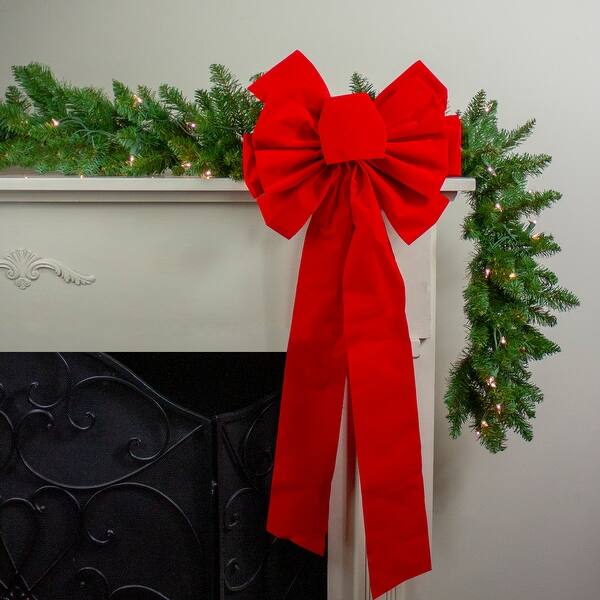 Shop 14 X 34 Red 11 Loop Velveteen Christmas Bow Decoration