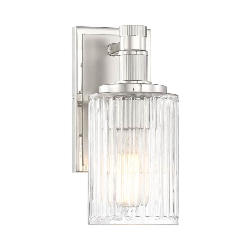 Savoy House 9-1102-1 Concord 5" Wide Vanity Light - Metallic Silver with Polished Nickel