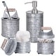 preview thumbnail 1 of 13, Autumn Alley Bathroom Accessories Set 4 - Galvanized Farmhouse Soap Dispenser, Toothbrush Holder, 2 Apothecary Jars