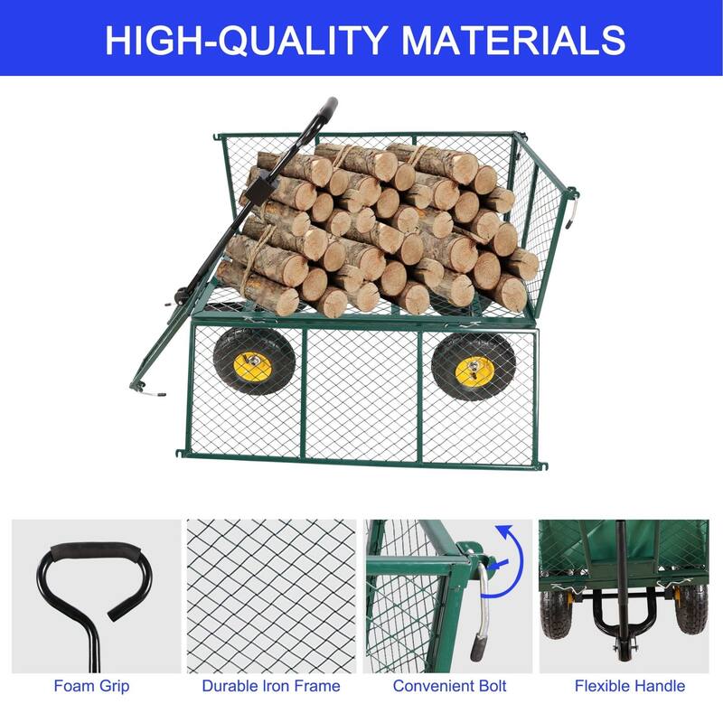 Multi-functional cart with detachable metal frame for farm and garden use