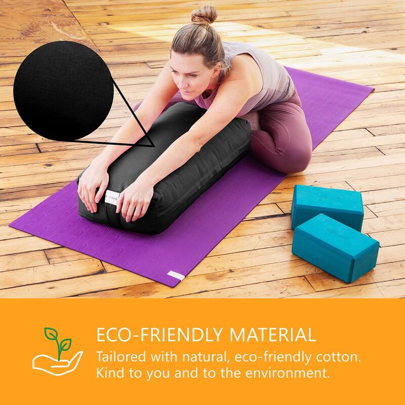 Sol Living Rectangular Yoga Bolster Meditation Cushion - Cotton