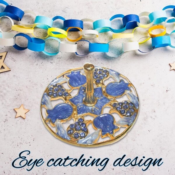 Menorah & Dreidel Kit - Hand-Painted Pomegranate Menorah