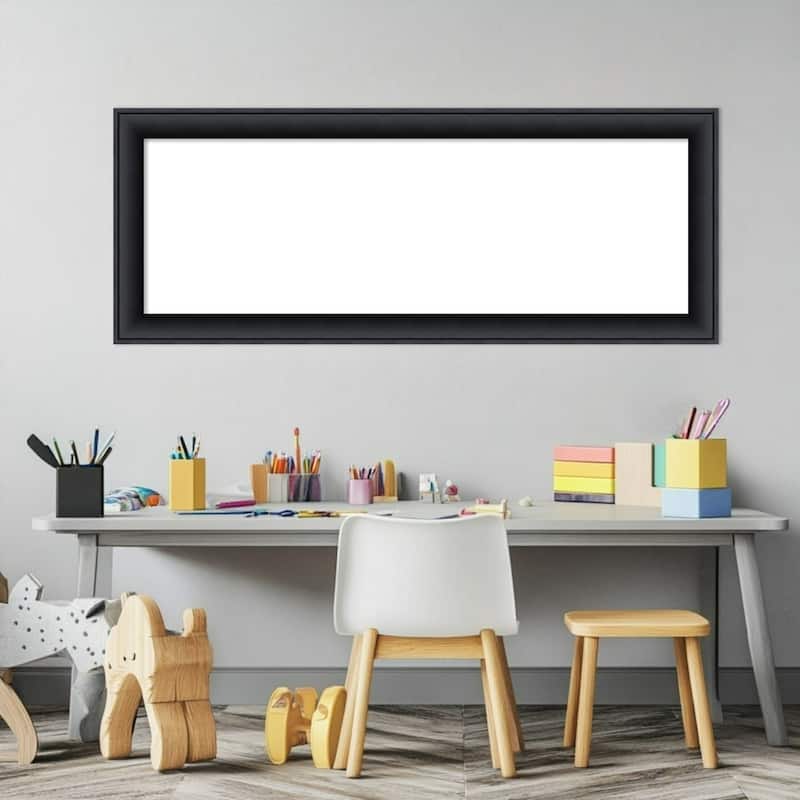 Amanti Art Nero Black Framed Dry Erase Magnetic Board