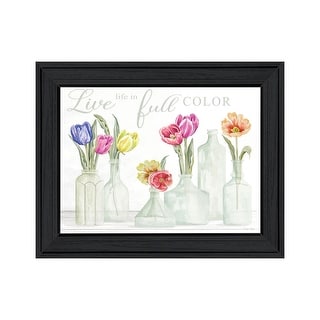 TrendyDecor4U Contemporary "Live Life in Full Color-Tulips" Framed Print Wall Art