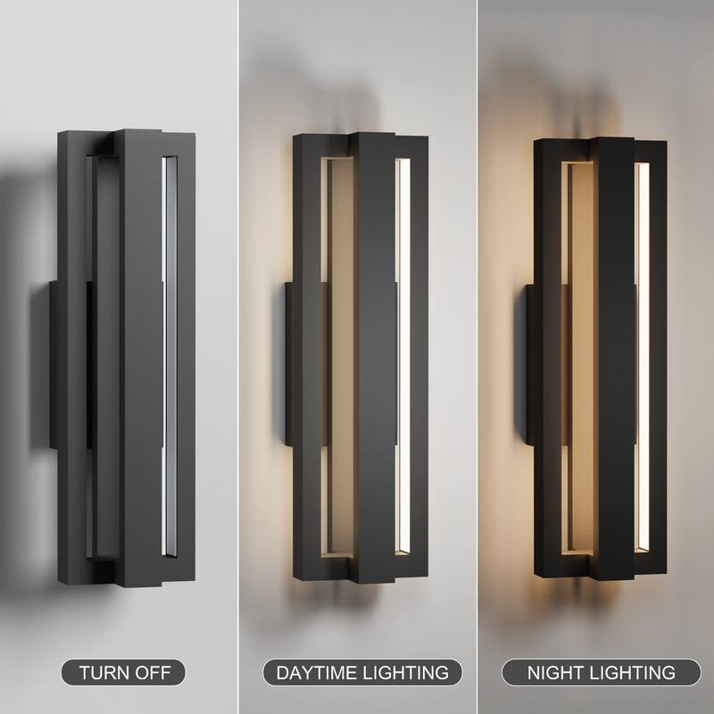 LamQee Integrated Matte Black Aluminum LED Outdoor Wall Sconce 15inch - 1-Pack/15inch