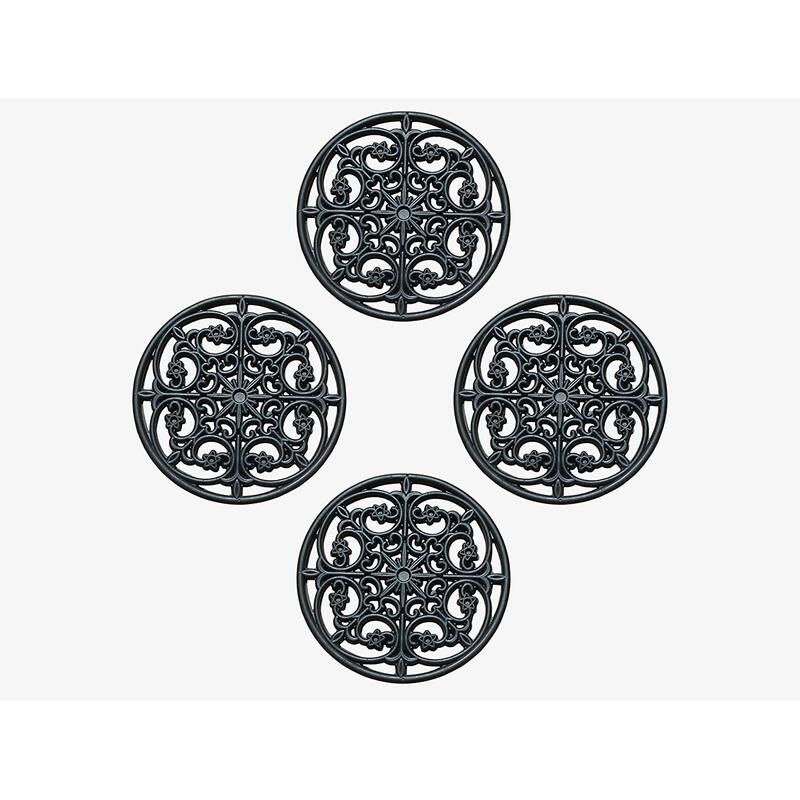 A1HC Rubber Step Mat Multi Functional -Garden Stepping Stone Mat, Outdoor Decorative Tray - 12X12 - Paisley Star (Set of 4)