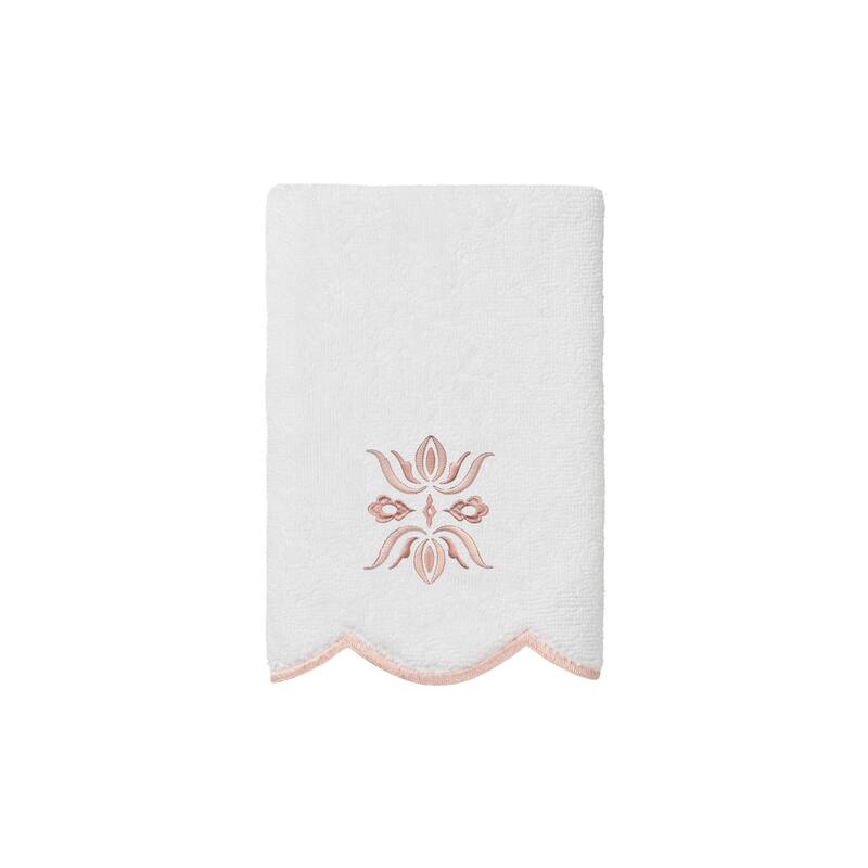 Authentic Hotel and Spa 100% Turkish Cotton FLOWER CREST Scallop Towel Collection