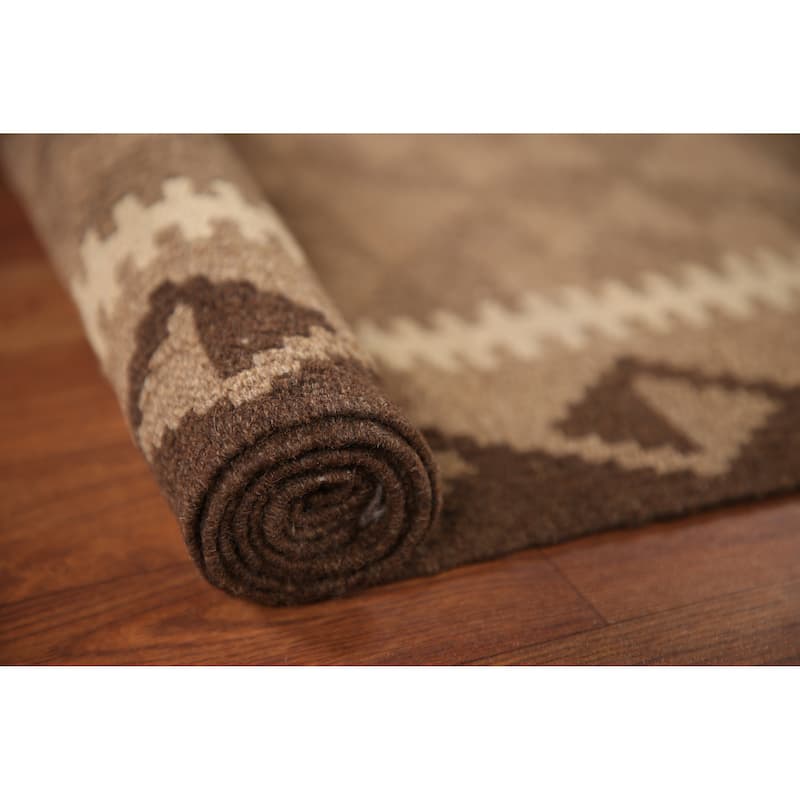Reversible Kilim Oriental Area Rug Flat-weave Wool Carpet - 3'2" x 5'2"