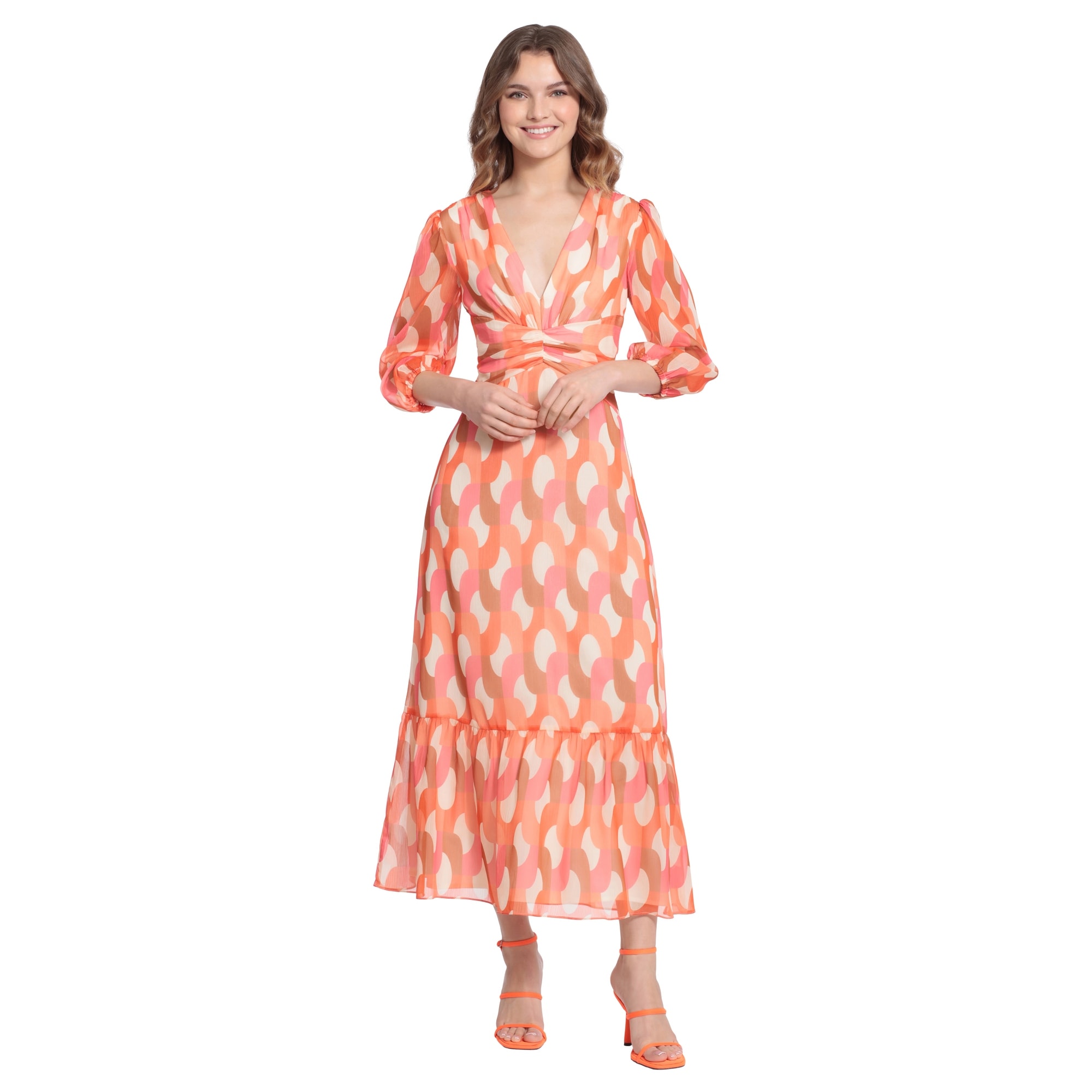 donna morgan dress Mini Bluefly featured with a sophisticated high neckline and waist Donna Morgan Long Sleeve Midi