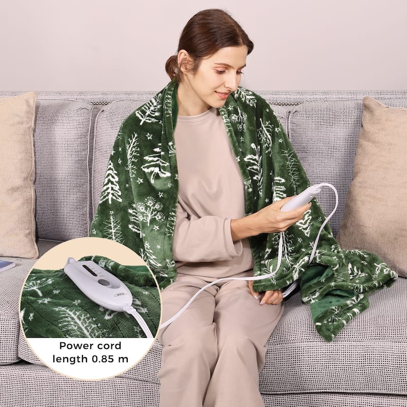 Electric Flannel King Queen Throw Heated Blanket