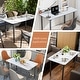 preview thumbnail 6 of 25, 55” Rectangular Kitchen Dining Table Sintered Stone Tempered Glass Top with Metal Frame Table
