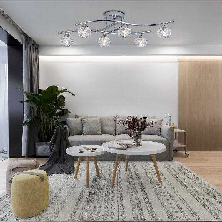 Maxax 6 - Light 29.1'' Sputnik Geometric Semi Flush Mount