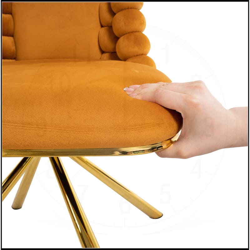 Swivel Velvet Dining Chairs with Gold Metal Legs Set of 2
