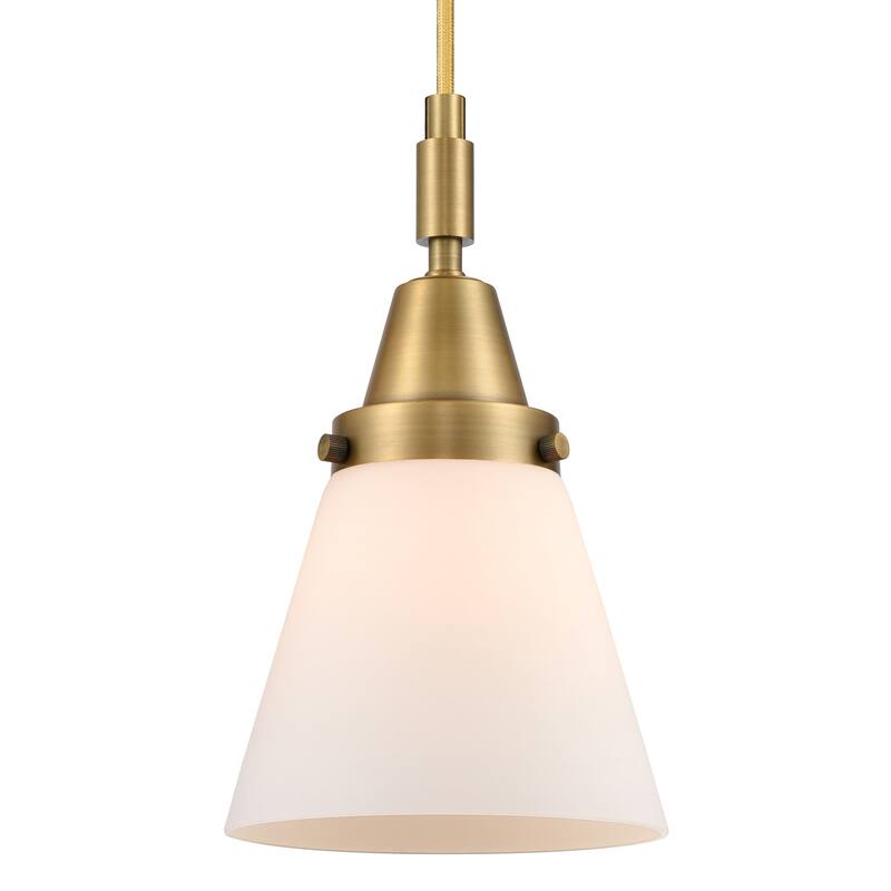 Innovations Lighting 447-1P-G61 Cone 6" Wide Mini Pendant with Matte - Brushed Brass