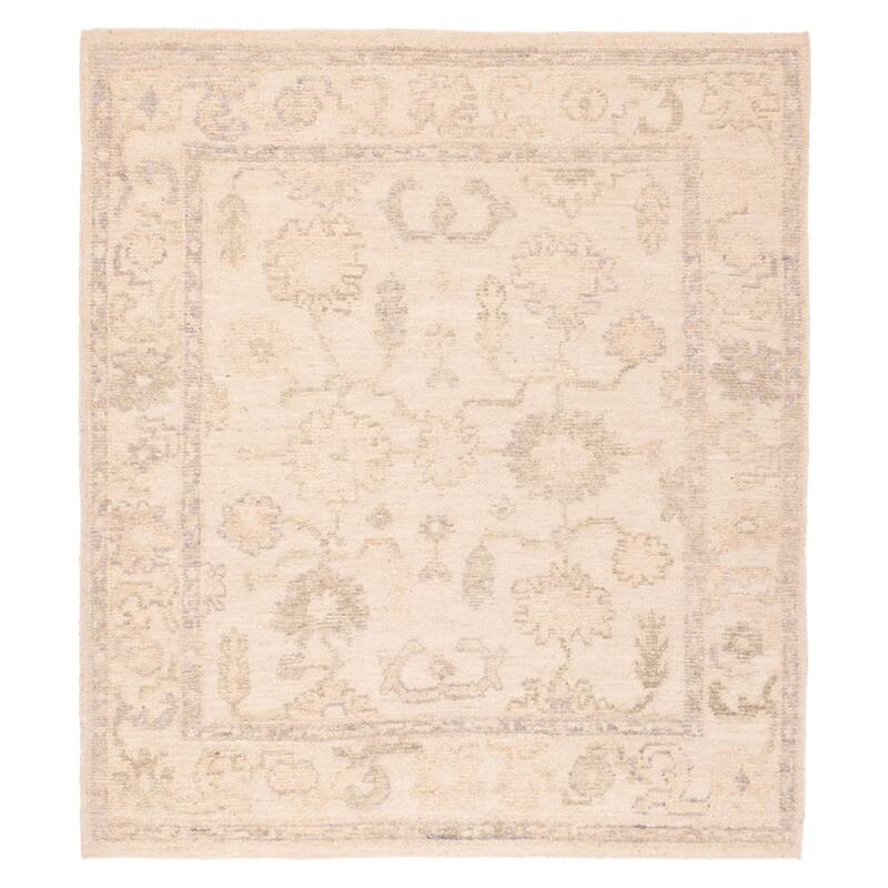 ECARPETGALLERY Hand-knotted Looma Ivory Wool Rug - 8'6 x 9'9