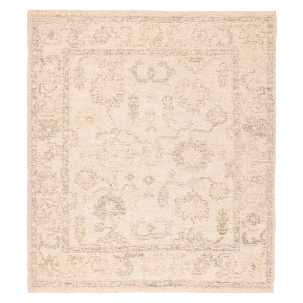 ECARPETGALLERY Hand-knotted Looma Ivory Wool Rug - 8'6 x 9'9
