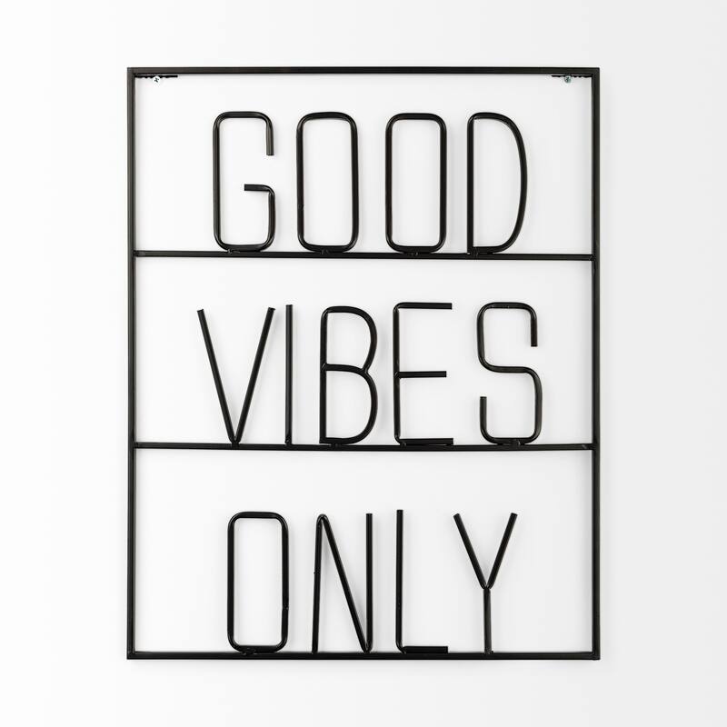 Good Vibes Only Black Metal Sign