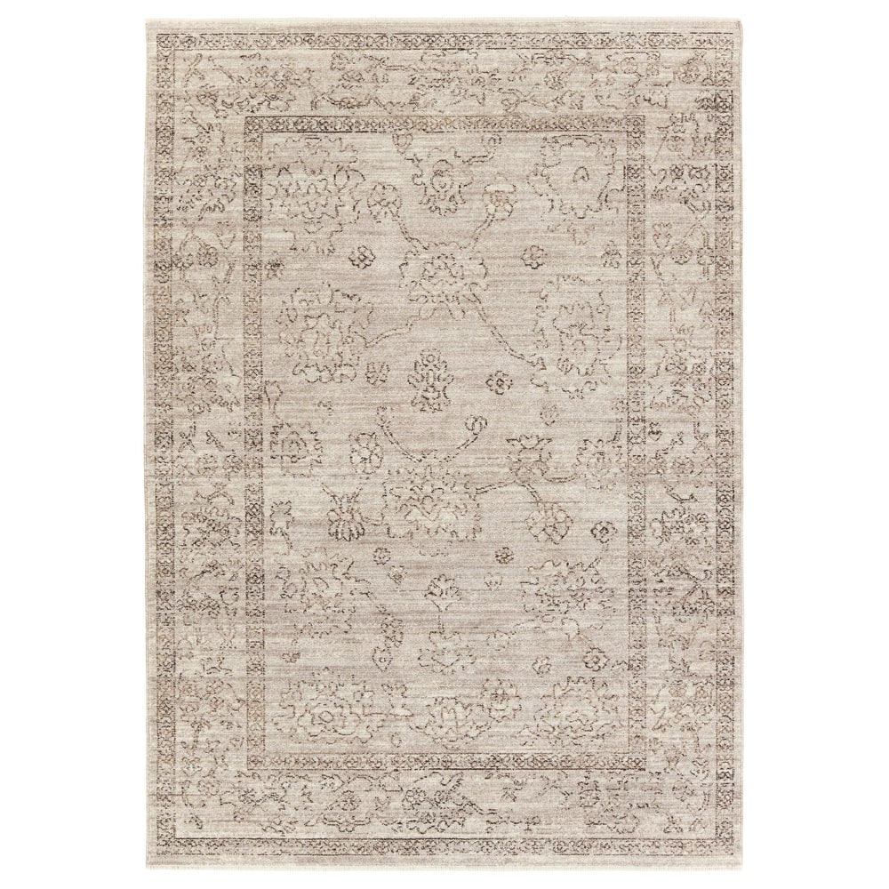 Camille Floral Gray/ Brown Area Rug
