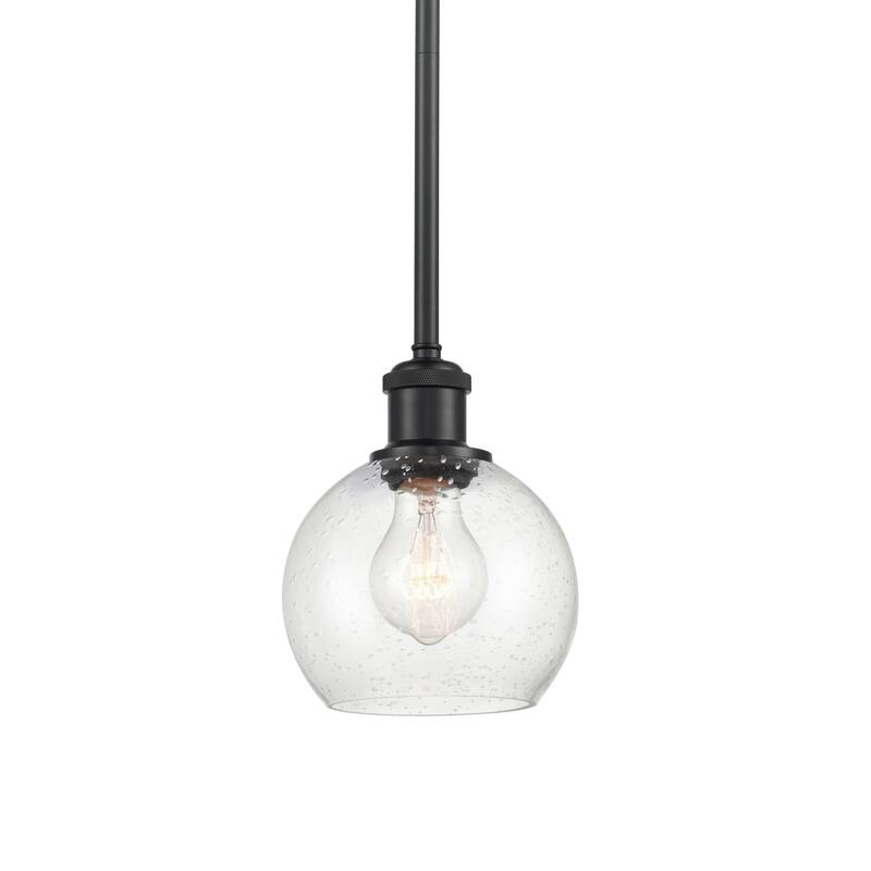 Innovations Lighting 516-1S-8-6 Athens Pendant Athens 6" Wide Mini - Matte Black / Seedy