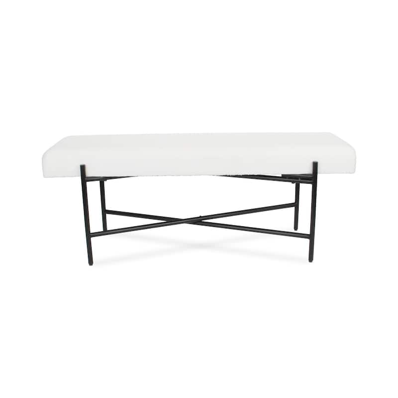 Cushion Top Entryway Bench - 47" - White and Black