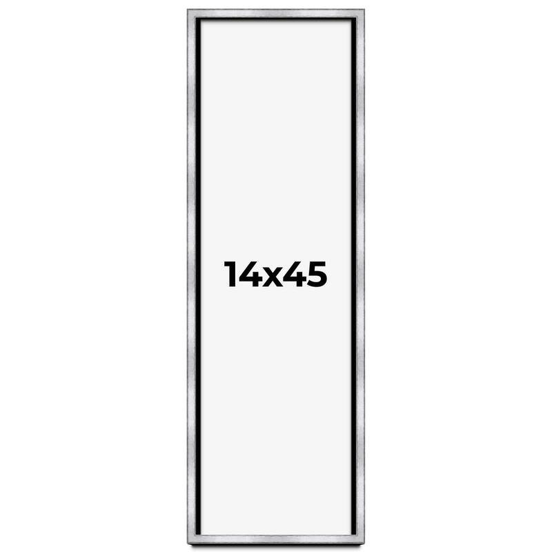 14x45 Shadow Box Frame Silver | 1.375 Inches Deep Real Wood