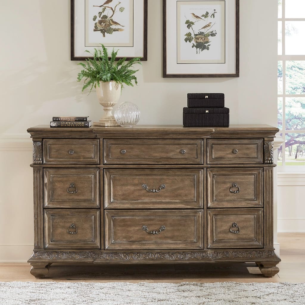 Liberty Furniture Carlisle Court Bedroom 9 Drawer Dresser Chestnut Finish