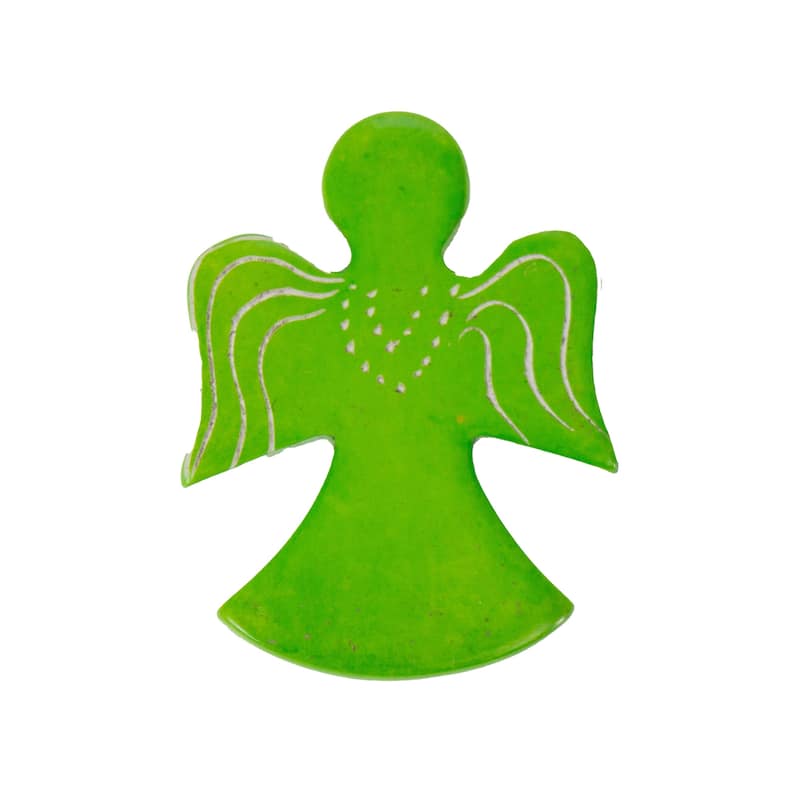 Colorful Soapstone Rainbow Palm Angels, Set of 10
