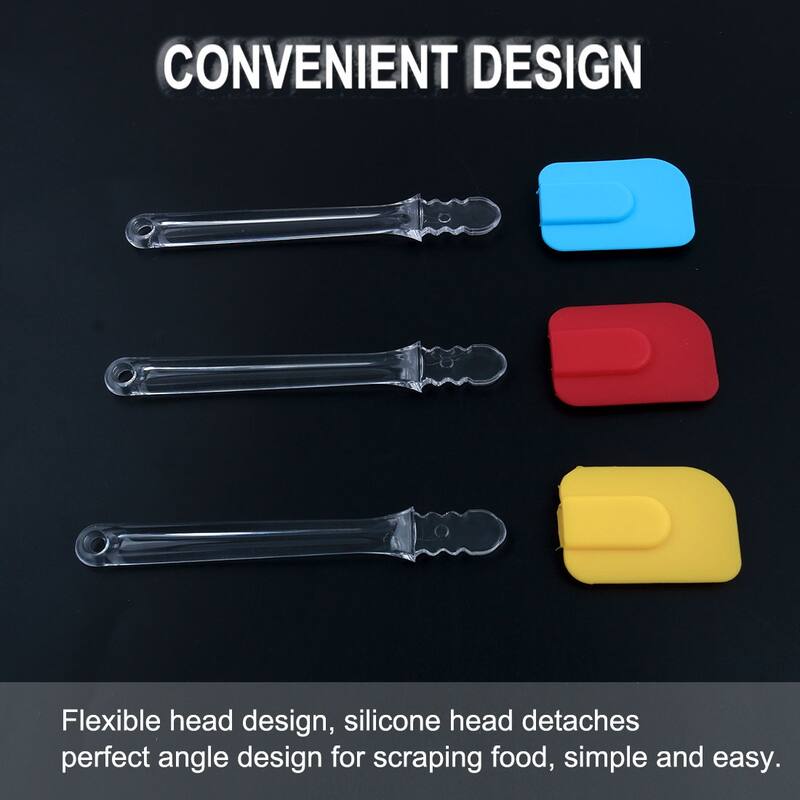 3pcs Flexible Silicone Heat Resistant Non Stick Spatula Set - 3pcs/18.5cm Length