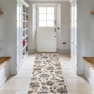 Superior Jacobean Floral Modern Farmhouse Indoor Runner or Area Rug