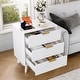 preview thumbnail 2 of 12, Garvee Modern 3 Drawers Sofaside End Table Chairside Table Set of 2 with Gold Handle for Living Room