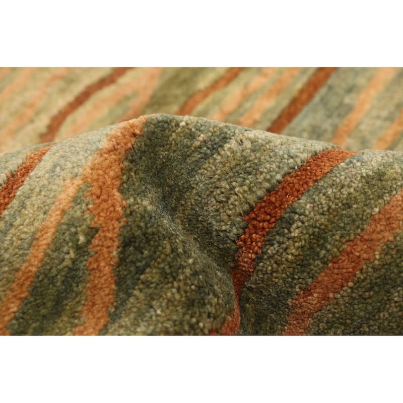 ECARPETGALLERY Hand-knotted Peshawar Ziegler Green Wool Rug - 5'2 x 6'11